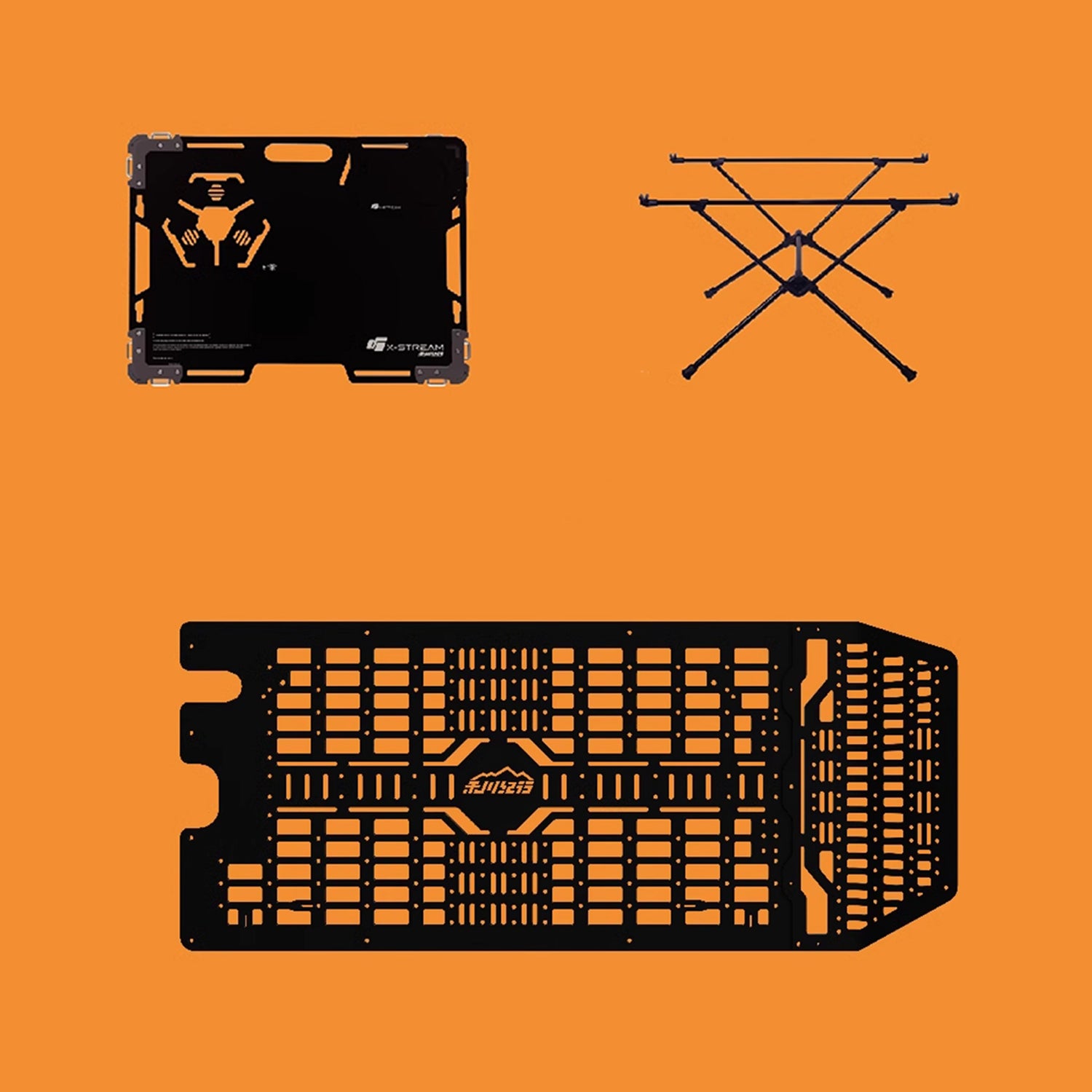 X-STREAM Jeep Wrangler Tailgate Rack – JL / JK Tailgate Table, Rear Door Storage Panel, Tactical Molle Board, Foldable Cargo Shelf, Off-Road Accessory, Camping Gear