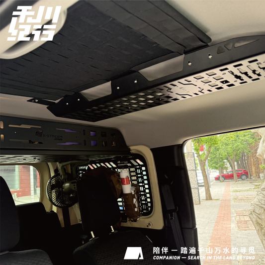 X-STREAM Suzuki Jimny Roof Expansion Rack JB64 / Jimny Sierra JB74 – Roof Shelf, Overhead Storage Platform, Custom Interior Part, Utility Accessory (Solo Mount / Rear Window Bracket Combo Mount)