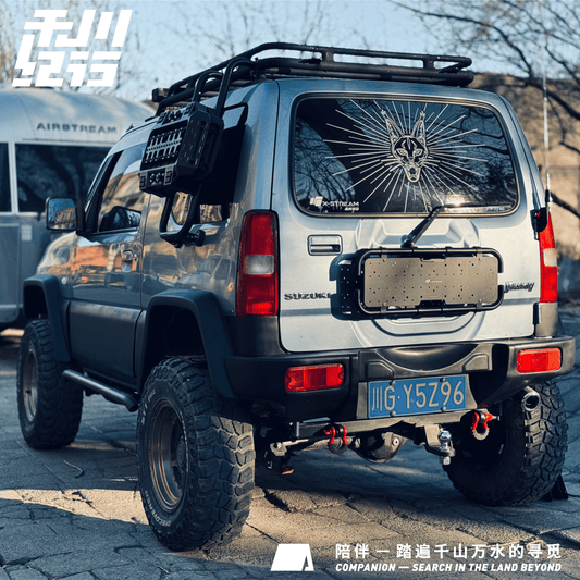 X-STREAM Suzuki Jimny Rear Gate Tactical Expansion Panel – Rear Door Storage Rack, Mounting Bracket, Spare Tire Replacement, Rear Ladder, Custom Fit Exterior Accessory