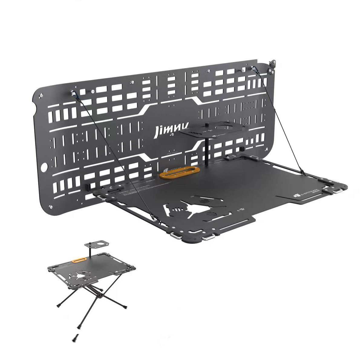 X-STREAM Suzuki Jimny Tailgate Rack, Storage Rack, Tailgate Table, Rear Door Table, Tactical Expansion Panel, Cargo Shelf Bracket, Interior Accessory, Outdoor Gear, Foldable, Custom Fit Third-generation Jimny models