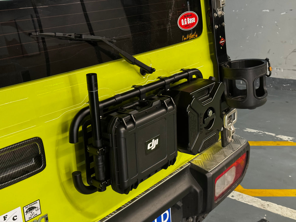 X-STREAM Suzuki Jimny Rear Gate Tactical Expansion Panel – Rear Door Storage Rack, Mounting Bracket, Spare Tire Replacement, Rear Ladder, Custom Fit Exterior Accessory